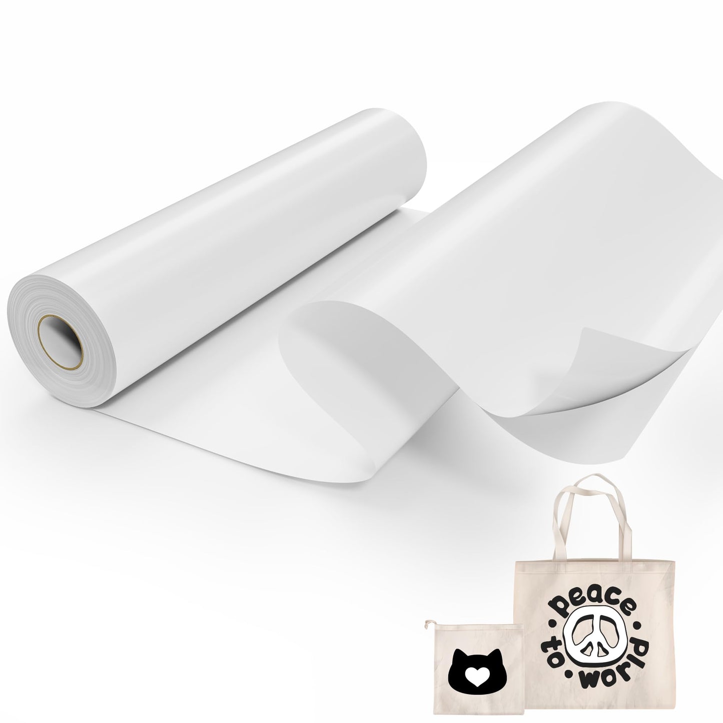 LOFFA White HTV Vinyl Rolls, Heat Transfer Vinyl for T-Shirt, 12'' X 35ft White Iron on Vinyl Compatible with Cricut and All Cutting Machines, Heat Press Vinyl for Fabric Craft DIY