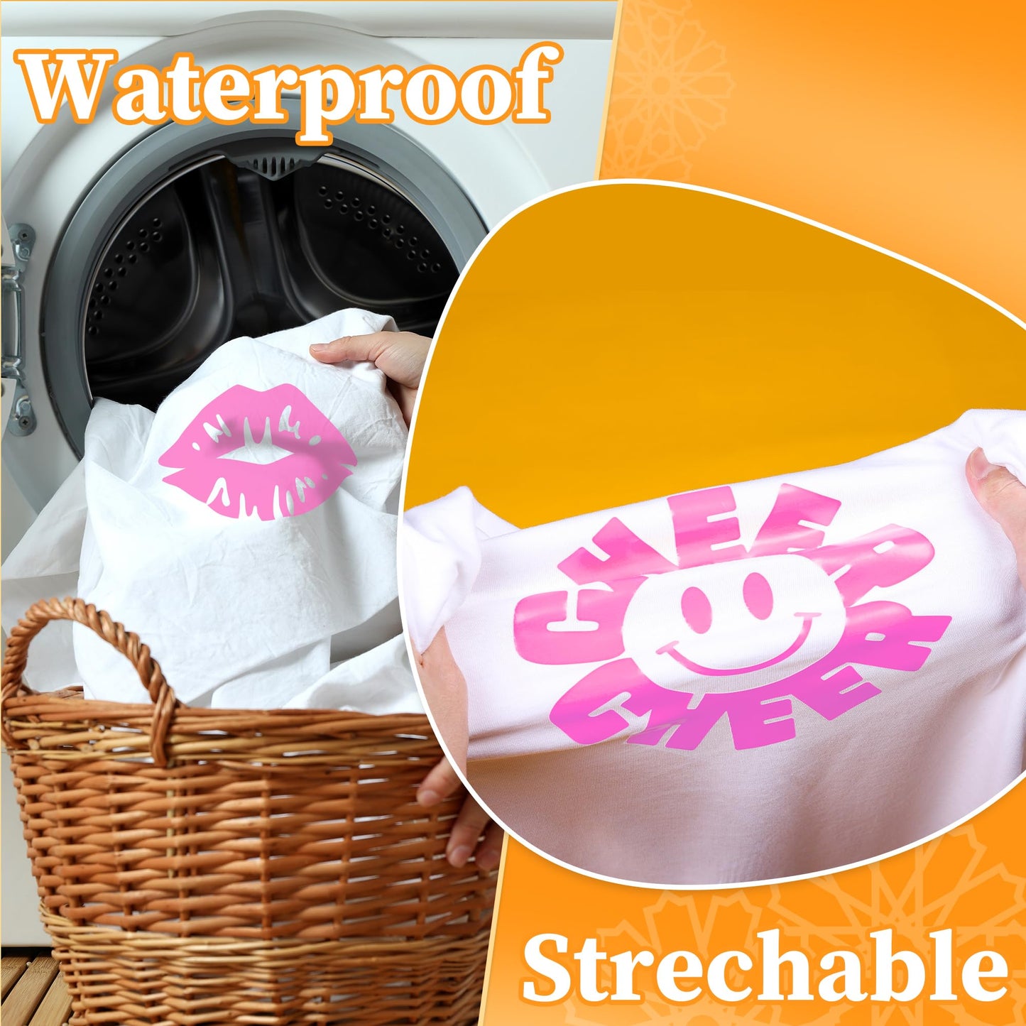 LOFFA HTV Heat Transfer Vinyl, 12'' X 25ft Pink Iron on Vinyl DIY for T-Shirts, Compatible with Cricut Machine