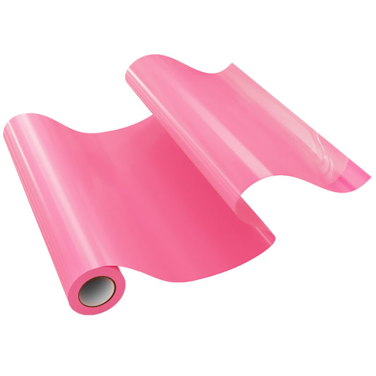 LOFFA Pink HTV Vinyl Rolls, Heat Transfer Vinyl for T-Shirt, 12'' X 10ft Pink Iron on Vinyl Compatible with Cricut and All Cutting Machines, Heat Press Vinyl for Fabric Craft DIY