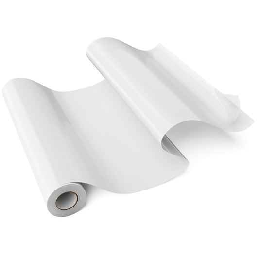 LOFFA HTV Heat Transfer Vinyl, 12'' X 25ft White Iron on Vinyl - HTV Vinyl for T-Shirts, Compatible with Cricut Machine