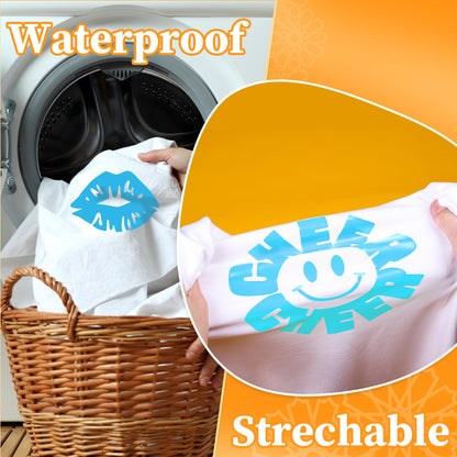 LOFFA Heat Transfer Vinyl, Light Blue HTV Vinyl - 12'' X 25ft Iron on Vinyl Compatible with Cricut Machines, DIY HTV for T Shirts
